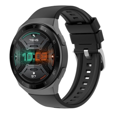 Huawei Watch GT 2e hard silicone (TPU) black bracelet | Priedai.lt