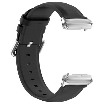 Leather smart watch Xiaomi Redmi Watch 3 Active / Redmi Watch 3 Lite leather black bracelet | Priedai.lt