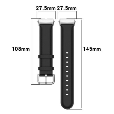 Leather smart watch Xiaomi Redmi Watch 3 Active / Redmi Watch 3 Lite leather black bracelet | Priedai.lt