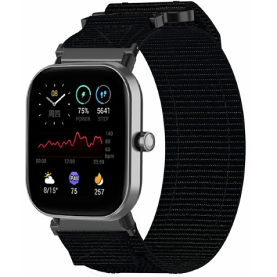 "Strap" smart watch Samsung Galaxy Watch FE 40mm / Watch7 44mm / 40mm Loop fabric black bracelet | Priedai.lt