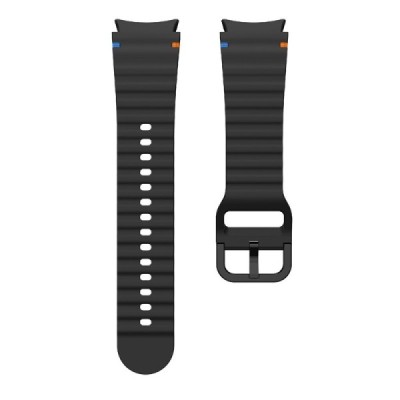 "KALEBOL" Samsung Galaxy Watch7 44mm 40mm / Watch FE 40mm hard silicone (TPU) black bracelet | Priedai.lt