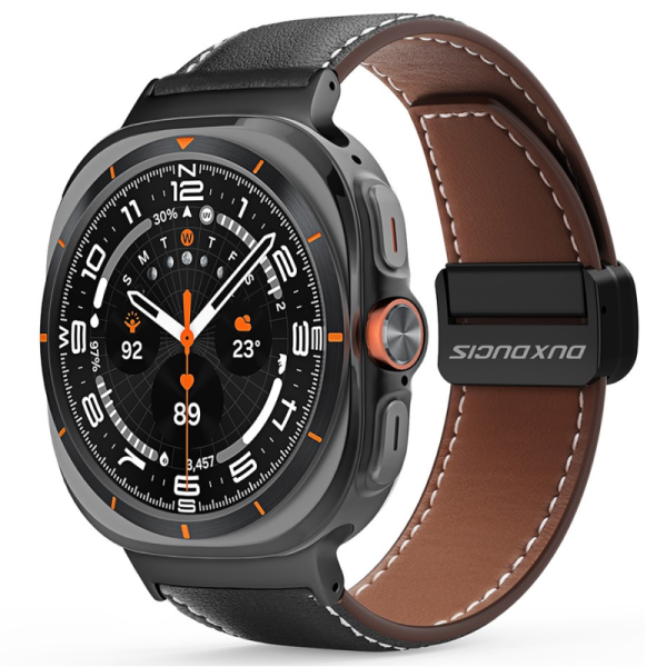 DUX DUCIS Smartwatch Leather Strap - Black (Galaxy Watch Ultra 47mm)