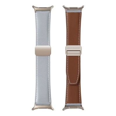 "DUX DUCIS" Leather smartwatch Samsung Galaxy Watch Ultra 47mm leather Gray strap | Priedai.lt