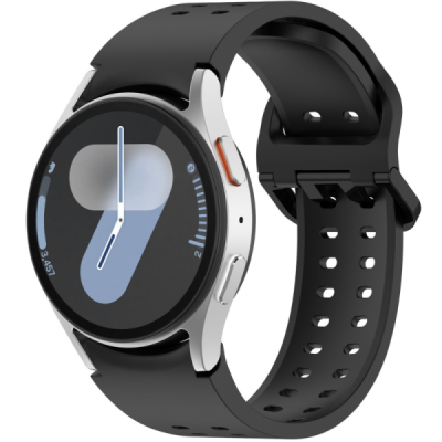 Samsung Galaxy Watch7 44mm / FE 40mm hard silicone (TPU) black bracelet | Priedai.lt