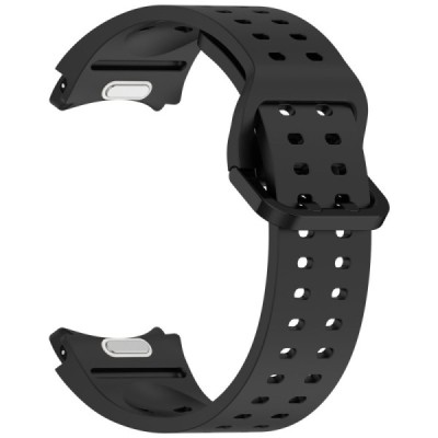 Samsung Galaxy Watch7 44mm / FE 40mm hard silicone (TPU) black bracelet | Priedai.lt