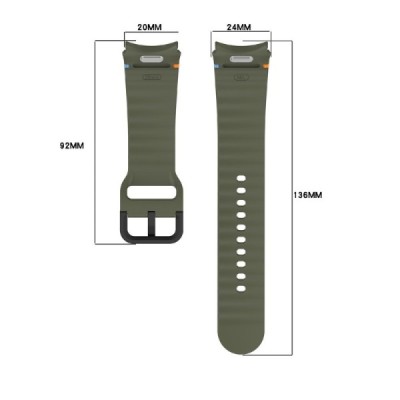 Samsung Galaxy Watch7 44mm / 40mm / Watch FE 40mm / Watch6 40mm / 44mm hard silicone (TPU) green bracelet | Priedai.lt