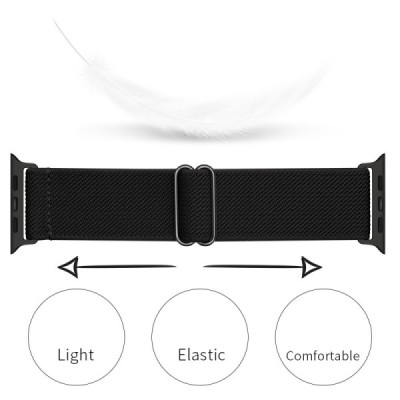 Smart watch Apple Watch Ultra 3 2 1 49mm / Series 11 10 46mm / 9 8 7 45mm / SE3 SE2 SE 6 5 4 44mm / 3 2 1 42mm fabric black brac