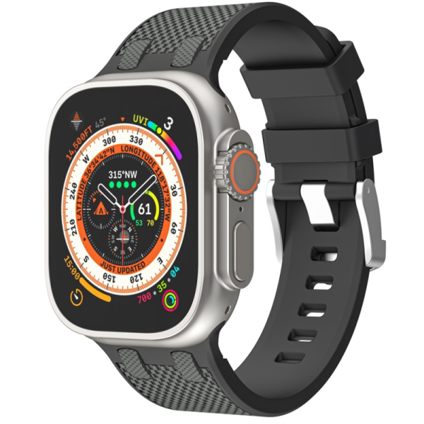 Smartwatch hard silicone (TPU) bracelet - black (Apple Watch Ultra 3 2 1 49mm / Series 11 10 46mm / 9 8 7 45mm / SE3 SE2 SE 6 5