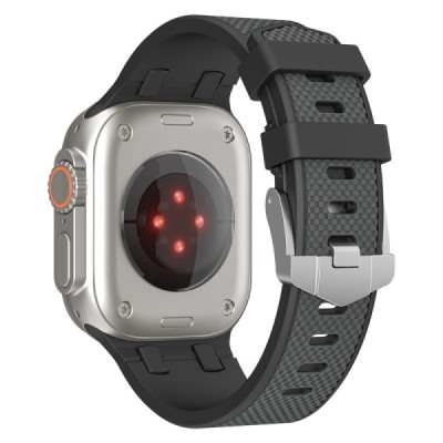Apple Watch Ultra 3 2 1 49mm / Series 11 10 46mm / 9 8 7 45mm / SE3 SE2 SE 6 5 4 44mm / 3 2 1 42mm hard silicone (TPU) black bra