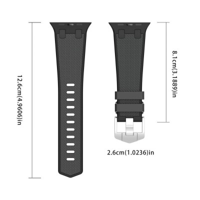 Apple Watch Ultra 3 2 1 49mm / Series 11 10 46mm / 9 8 7 45mm / SE3 SE2 SE 6 5 4 44mm / 3 2 1 42mm hard silicone (TPU) black bra