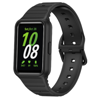 "Strap" Samsung Galaxy Fit3 hard silicone (TPU) black bracelet | Priedai.lt