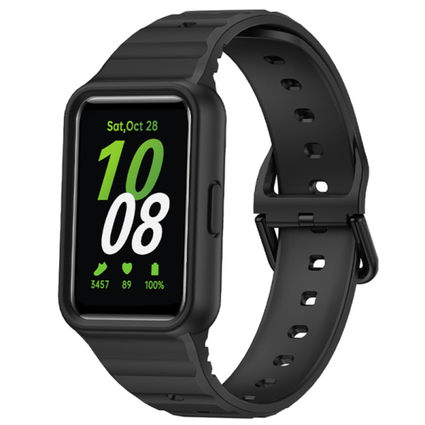 "Strap" Smartwatch hard silicone (TPU) bracelet - black (Samsung Galaxy Fit3)