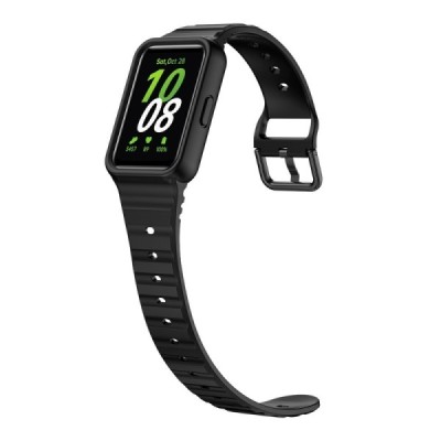 "Strap" Samsung Galaxy Fit3 hard silicone (TPU) black bracelet | Priedai.lt