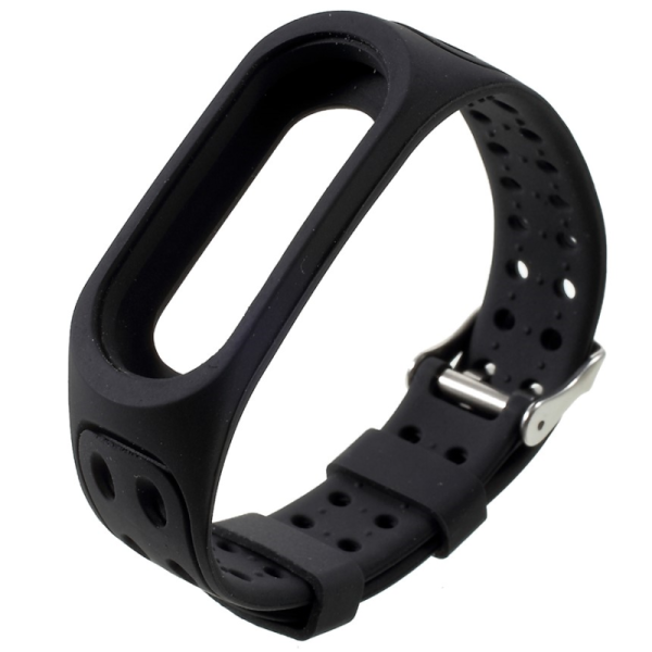 Smartwatch hard silicone (TPU) bracelet - black (Mi Smart Band 4 / Mi Band 3)