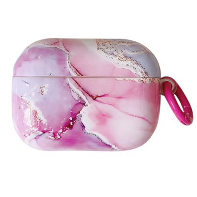 "Marble" AirPods Pro 2 plastic pink headphone case | Priedai.LT