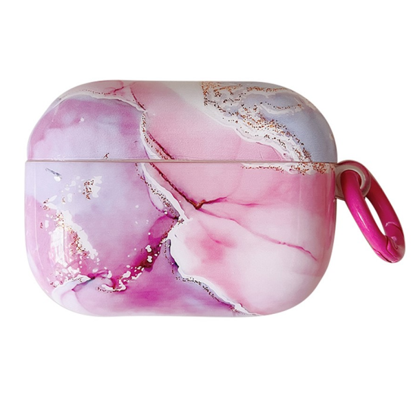 "Marble" Plastic headphone case - pink (AirPods Pro 2)