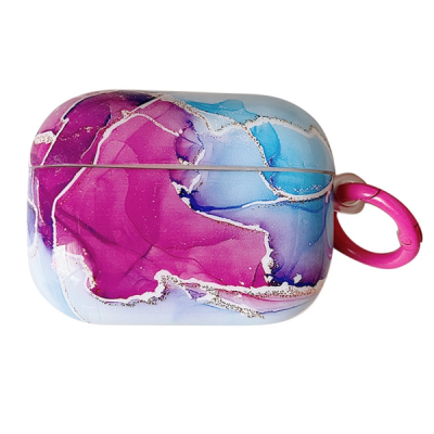 "Marble" AirPods Pro 2 plastic purple headphone case | Priedai.LT