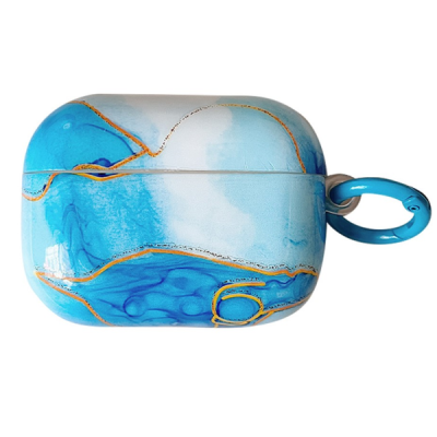 "Marble" AirPods Pro 2 plastic Blue headphone case | Priedai.LT