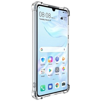 Huawei P30 "Imak" reinforced protection hard silicone TPU clear, transparent case - back | Priedai.lt