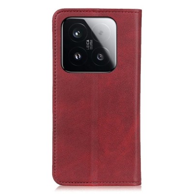 Xiaomi 15T "Split" red leather flip case - book | Priedai.lt