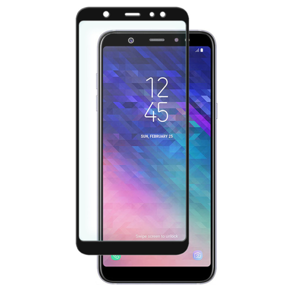 „Premium“ full coverage protective screen glass 0.2 mm - black (Galaxy A6+ 2018)