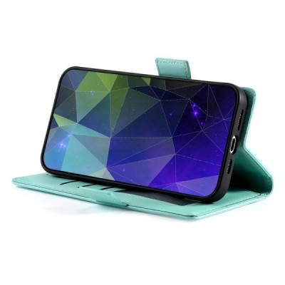 "DF" flip Apple iPhone 13 mint leather case - wallet | Priedai.lt