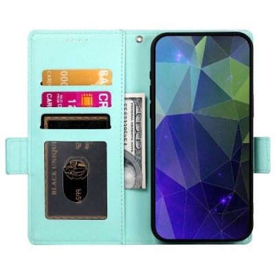 "DF" flip Apple iPhone 13 mint leather case - wallet | Priedai.lt