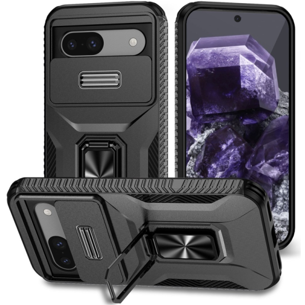 "Mozhi" Kickstand enhanced protection case - black (Pixel 8a)