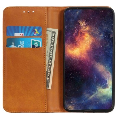 Samsung Galaxy Xcover 7 "Split" light brown leather flip case - book | Priedai.lt