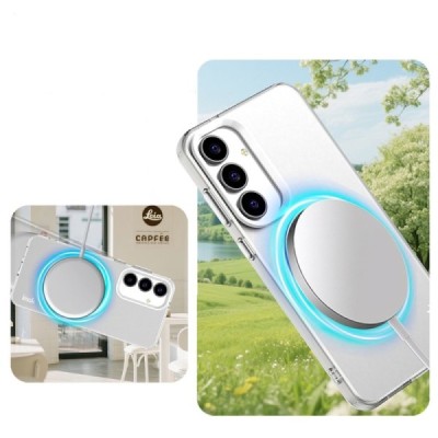 Samsung Galaxy S25 FE "IMAK" Candy MagSafe Hard Silicone TPU Matte Case Cover - white | Priedai.lt