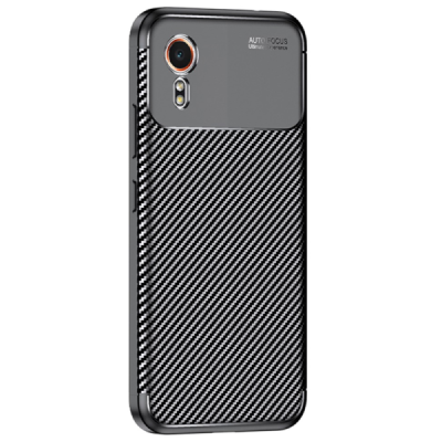 Samsung Galaxy Xcover 7 "Fiber" hard silicone TPU black case - back | Priedai.lt