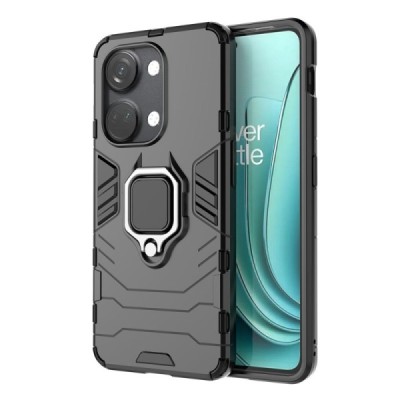 Enhanced protections "Kickstand" OnePlus Nord 3 black hard silicone (TPU) and plastic case | Priedai.lt