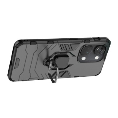 Enhanced protections "Kickstand" OnePlus Nord 3 black hard silicone (TPU) and plastic case | Priedai.lt
