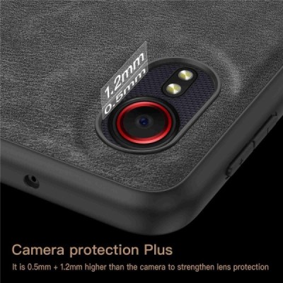 „Kalangshi“ Texture Samsung Galaxy Xcover 5 Black Leather Case | Priedai.lt