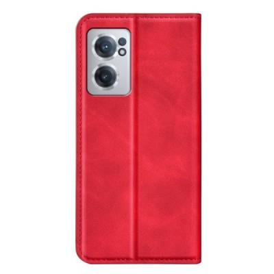 OnePlus Nord CE 2 "Retro" red leather flip case - book | Priedai.lt