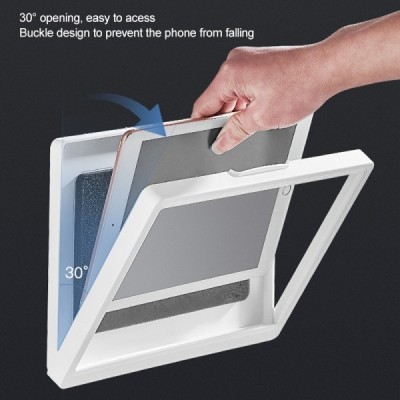 „Waterproof Tablet Holder“ – Universal, wall-mounted white tablet holder for use in the bath or shower | Priedai.LT