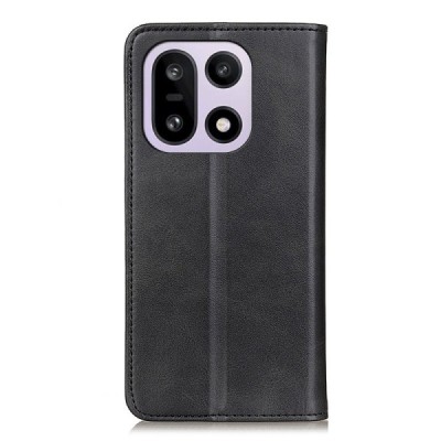 OnePlus 15 "Split" black leather flip case - book | Priedai.lt