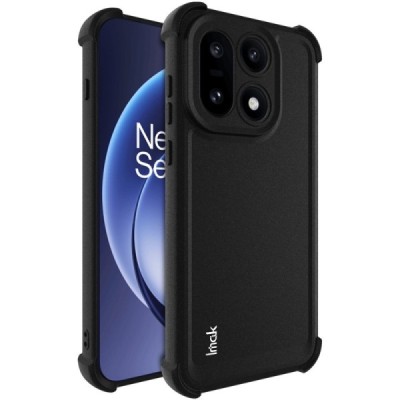 OnePlus 15 "Imak" reinforced protection hard silicone matte TPU black case - back | Priedai.lt