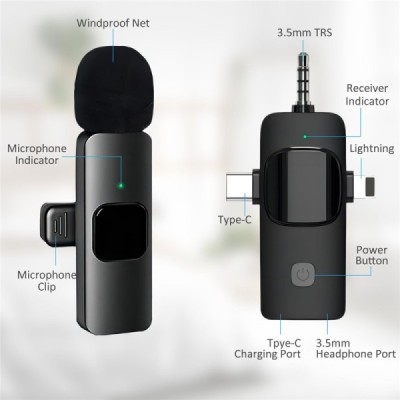 "K15" Mini Microphone - blue (3.5mm) | Priedai.LT