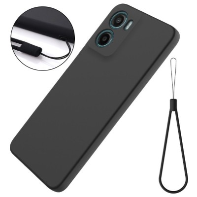 Motorola Moto G06 4G "Shell" hard liquid silicone (TPU) case black - cover | Priedai.lt