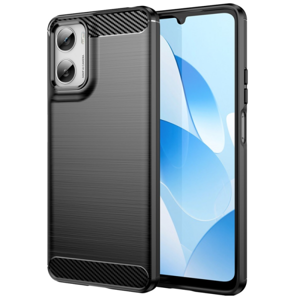 "AILES" Carbon hard silicone (TPU) case - black (Moto G06 4G / G06 Power 4G)