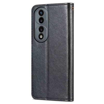Huawei Honor 70 "AZNS" Retro black leather flip case - book | Priedai.lt