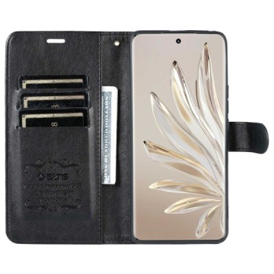 Huawei Honor 70 "AZNS" Retro black leather flip case - book | Priedai.lt