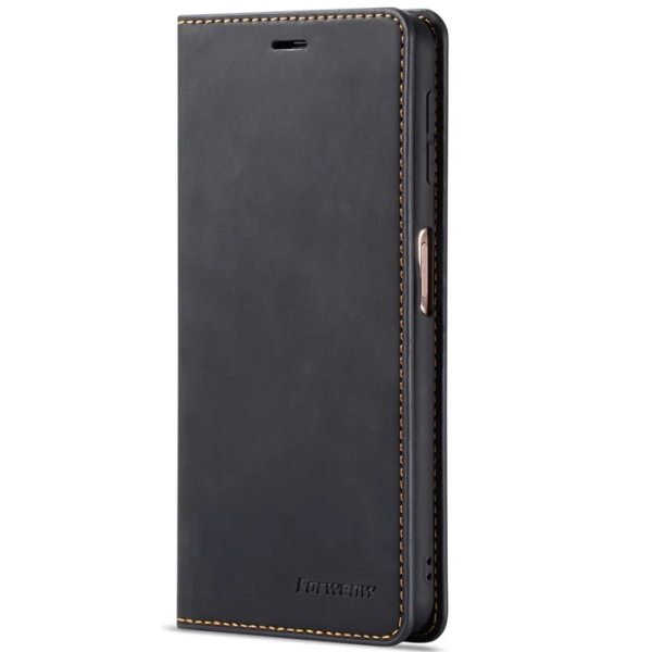 „ForwenW“ Silky Solid Flip Case - Black (Galaxy A7 2018)