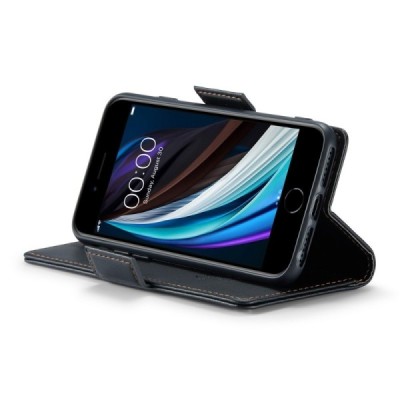 Apple iPhone 6 / 7 / 8 / SE 2020 / SE 2022 CaseMe Leather Flip Case Cover - Black | Priedai.lt