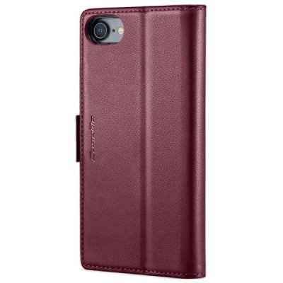 Apple iPhone 6 / 7 / 8 / SE 2020 / SE 2022 CaseMe Leather Flip Case Cover - Burgundy | Priedai.lt