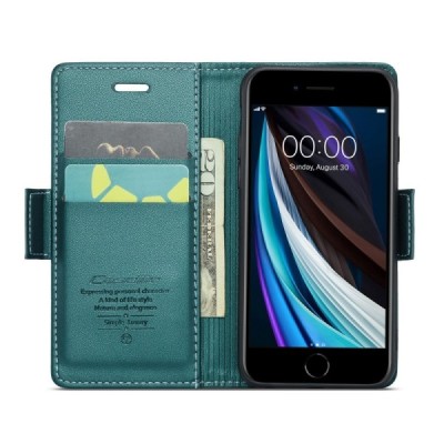 Apple iPhone 6 / 7 / 8 / SE 2020 / SE 2022 CaseMe Leather Flip Case Cover - green | Priedai.lt