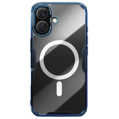 "Nillkin" Nature TPU Pro Magnetic MagSafe Apple iPhone 16 clear / blue, transparent Hard Silicone Case Cover | Priedai.lt