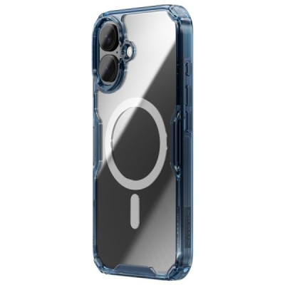 "Nillkin" Nature TPU Pro Magnetic MagSafe Apple iPhone 16 clear / blue, transparent Hard Silicone Case Cover | Priedai.lt