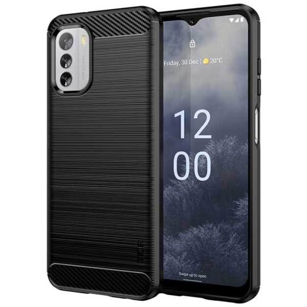 „Mofi“ Carbon hard silicone (TPU) case - black (Nokia G60)